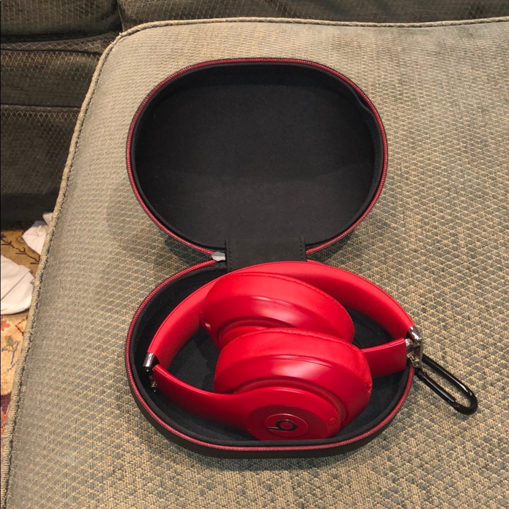 Red Beats wireless headphones